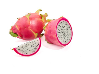 Dragon fruit, pitaya isolated on white background with clipping path