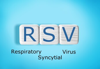 RSV text on wooden cube blocks