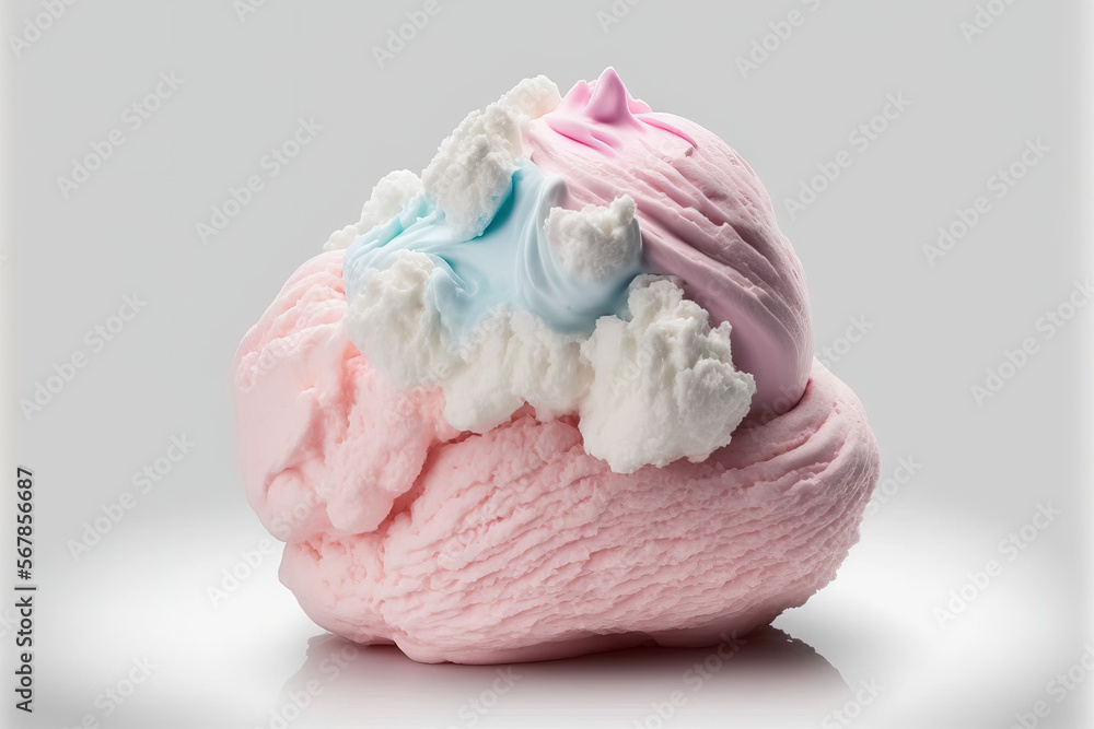 Poster on a white background, delicious cotton candy. Generative AI