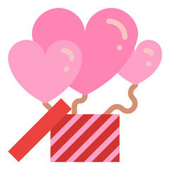 giving love heart balloons box charity