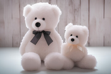 Cute Teddy Bear With Big Eyes Sitting created with Generative AI technology