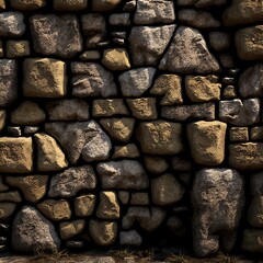 Texture of a old castle stone wall masonry background design implementation plaster, covering design stone Generativ AI 