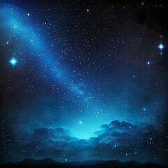 Blue beautiful universe night sky starry sky background illustration material stars mist mysterious lights  space Generativ AI