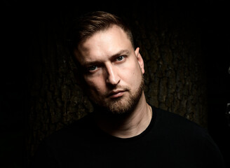 portrait of a confident man.serious purposeful focused man close-up