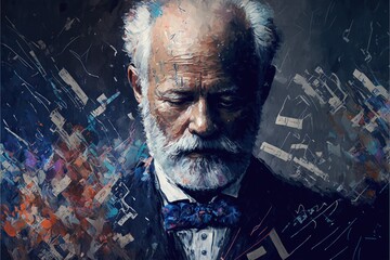 Artistic representation of  tchaikovsky, concept of Classical Music and Orchestral Music, created with Generative AI technology - obrazy, fototapety, plakaty