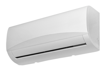 White air conditioner on a transparent background. isolated object. The concept of installing, cleaning and repairing an air conditioner. Element for design