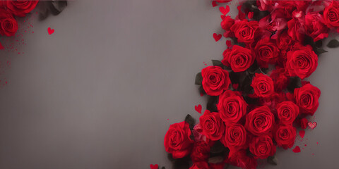 Valentine's Day Retro Background Textures - Retro Love Storytelling: Red Heart & Rose background Textures