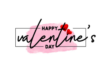 happy valentine`s day typography. vector text design with heart shape, valentine`s day banner, web banner design for social media, ad, tag, advertisement, printing media, celebration 