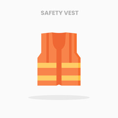 Safety Vest icon flat. Vector illustration on white background. Can used for web, app, digital product, presentation, UI and many more.