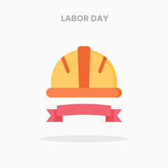Labor Day icon flat. Vector illustration on white background. Can used for web, app, digital product, presentation, UI and many more.