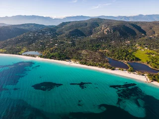 Foto auf Acrylglas Palombaggia Strand, Korsika Palombaggia beach Porto Vecchio, Corsica, France, panorama