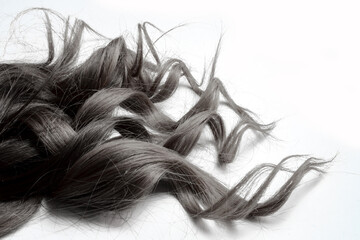 gray ash granny hair color on curly long hair