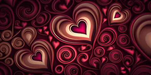 abstract background with circles and hearts