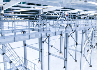 Industrial building. Industrial structures. Construction. 3d render.