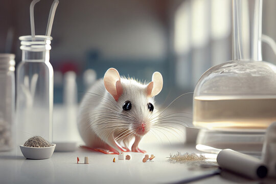 Tierversuche im Labor mit einer s&uuml;&szlig;en Maus - Generative Ai