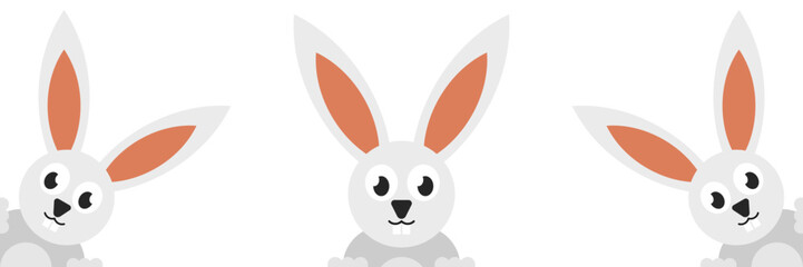 Cute easter bunny in three different positions.