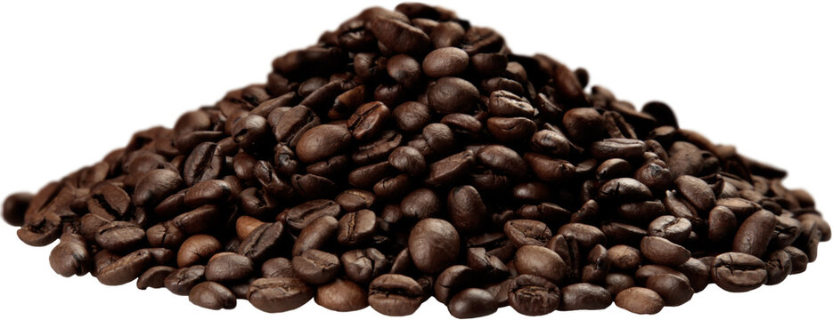 Pile of coffee beans - isolated image