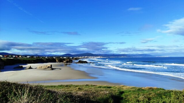Playa de L&oacute;ngara en San Cosme de Barreiros, Galicia