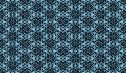 Abstract geometric flower design. Repeated seamless pattern for textile, wallpaper, wrapping paper, prints, surface design, inlay, parquet, web background or another accent etc