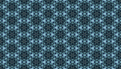 Abstract geometric flower design. Repeated seamless pattern for textile, wallpaper, wrapping paper, prints, surface design, inlay, parquet, web background or another accent etc