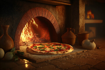 pizza coming out of the wood oven Generative AI
