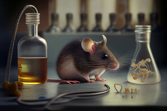 Tierversuche im Labor mit einer s&uuml;&szlig;en Maus - Generative Ai