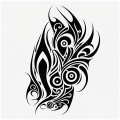tribal pattern tattoo vector art design,tattoo tribal, sketch art design isolated on white background - obrazy, fototapety, plakaty