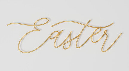 easter lettering gold 3d