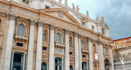 Fototapeta na wymiar View of St Peter's Basilica in Rome, Vatican, Italy
