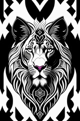 Fototapeta premium lion head outline