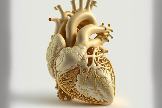 Isolated white heart. Generative AI