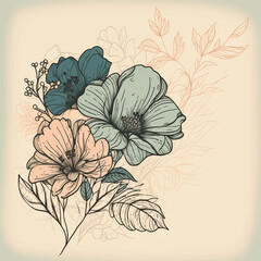 floral background. Generative AI