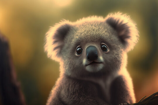 coala kawai, adorable small creature. Generative AI