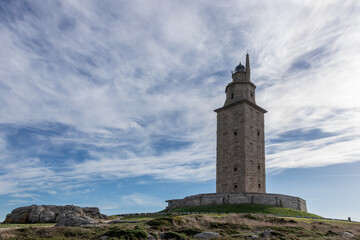 Fototapeta na wymiar tower of hercules, the oldest roman lighthouse in the world in operation