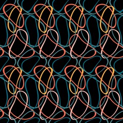 Fototapeta premium Abstract geometric seamless circle stripes ribbons pattern for wrapping paper and fabrics and linens and kids