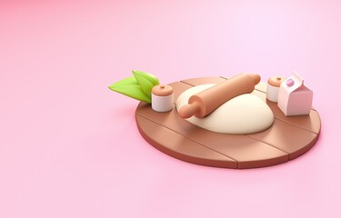 Isolated 3D Kneading. 3D Illustration