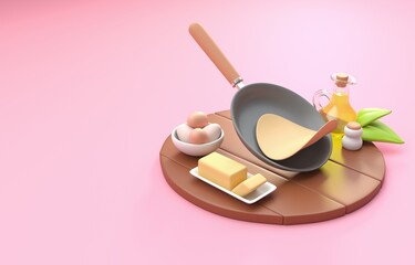 Isolated 3D Cooking. 3D Illustration