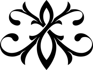 Stylized minimalistic Victorian Gothic ornament. Tattoo, ornamental design, decor element stencil type