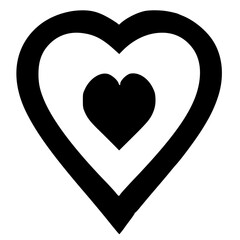 black and white of heart shape