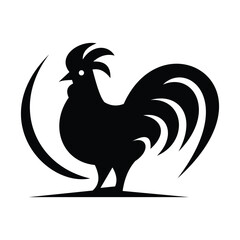 Rooster logo symbol design illustration. Clean modern logo mark design template. Illustration for personal or commercial business branding.