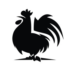 Rooster logo symbol design illustration. Clean modern logo mark design template. Illustration for personal or commercial business branding.