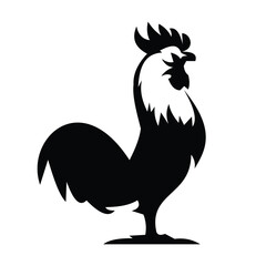 Rooster logo symbol design illustration. Clean modern logo mark design template. Illustration for personal or commercial business branding.