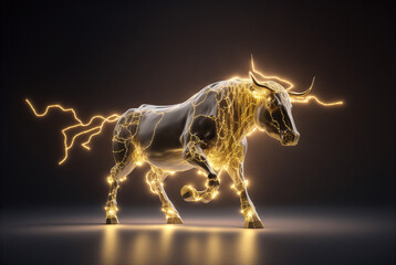 golden Bitcoin bull market, successful uptrend. Generative AI