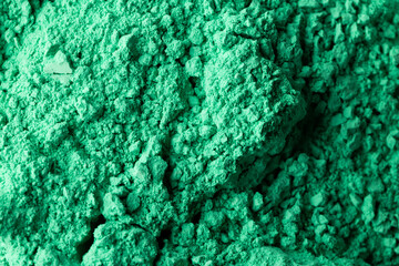 Close up of green powder background, with copy space