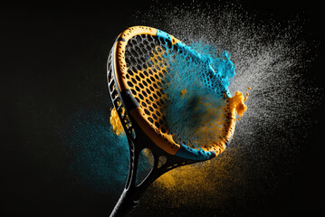 Futuristic and colorful tennis racket concept Ai generated