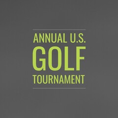 Square image of annual us golf tournament over grey background