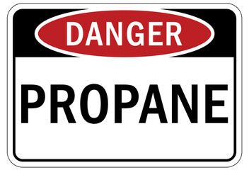 Propane warning chemical sign and labels