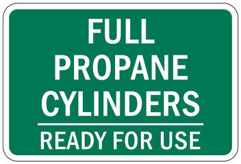 Fototapeta premium Propane warning chemical sign and labels full propane cylinders ready for use