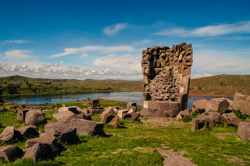 Sillustani Chullpas, Puno Peru - obrazy, fototapety, plakaty