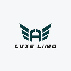 Letter A wings logo, Luxury symbol or monogram logo, Initial letter A